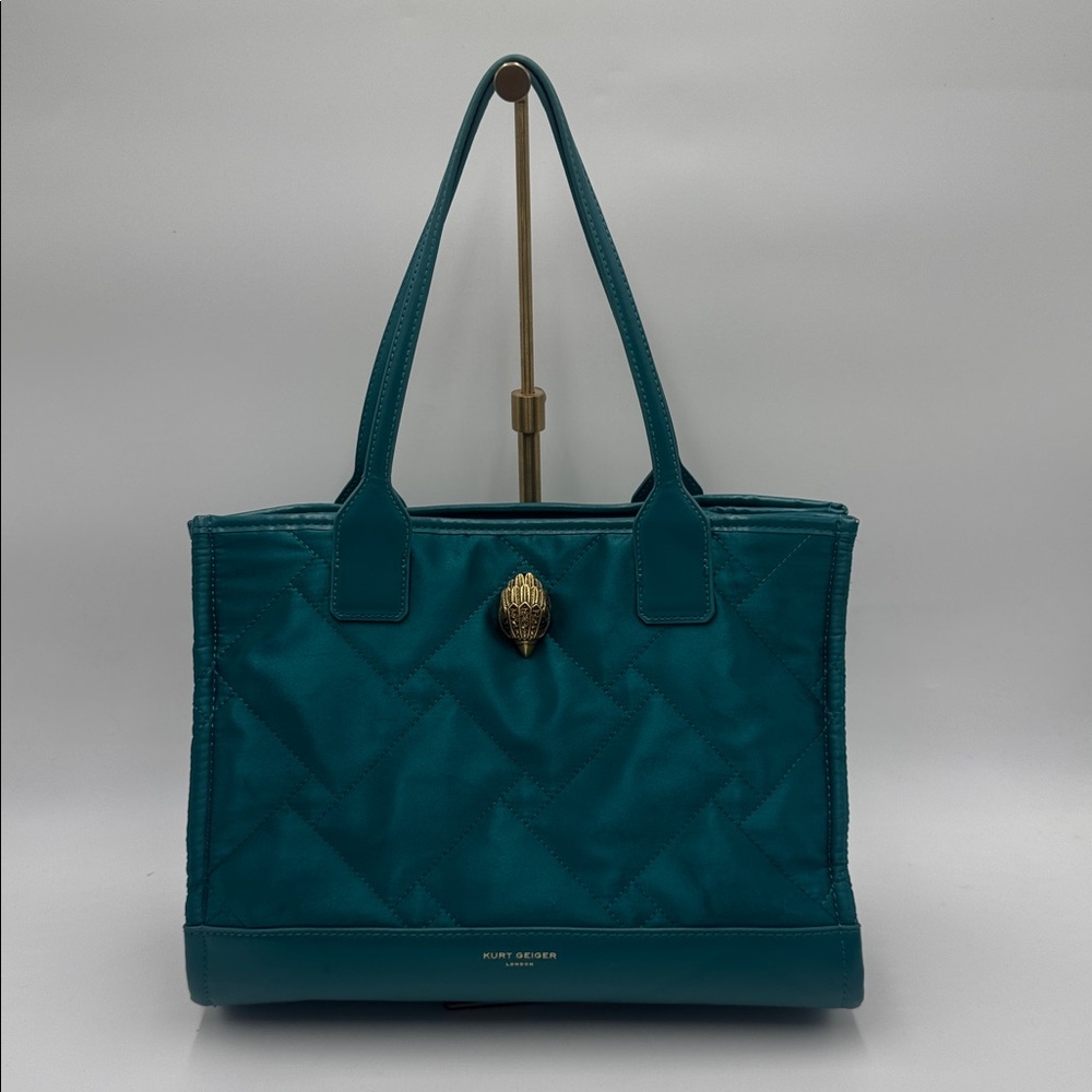 Kurt Geiger London Teal Quilted Tote Bag - Picture 3 of 17